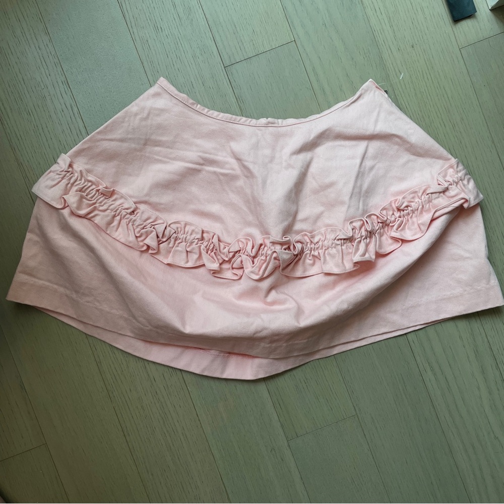 J Brand by Simone Rocha Pink Ruffled Denim Skirt Medium